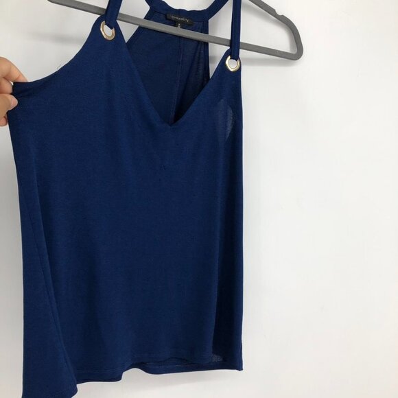 Dynamite Navy blue dressy flowy V-neck tank top  size M - Picture 6 of 11